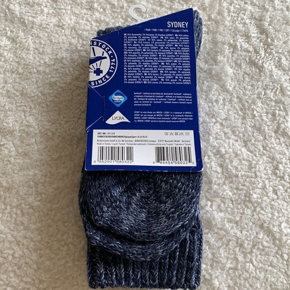 NWT Birkenstock Unisex Blue Sydney Socks US L8-L11.5 / M6-M9.5 EU 39-42 GIFT - Picture 5 of 5